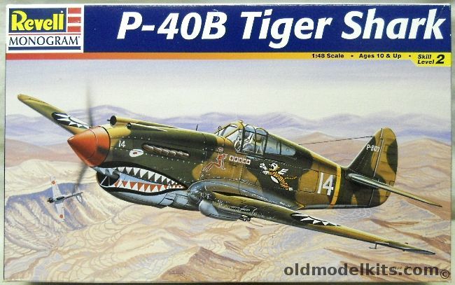 Monogram 1/48 Curtiss Tiger Shark P-40B - USAAF / RAF / Chinese Flying Tigers - (ex Monogram), 85-5209 plastic model kit